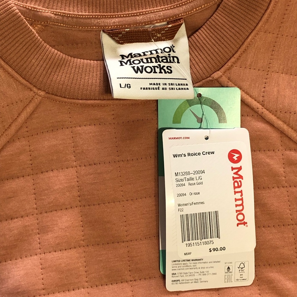 Marmot Quilted Pullover New With Tags- Retails for $90